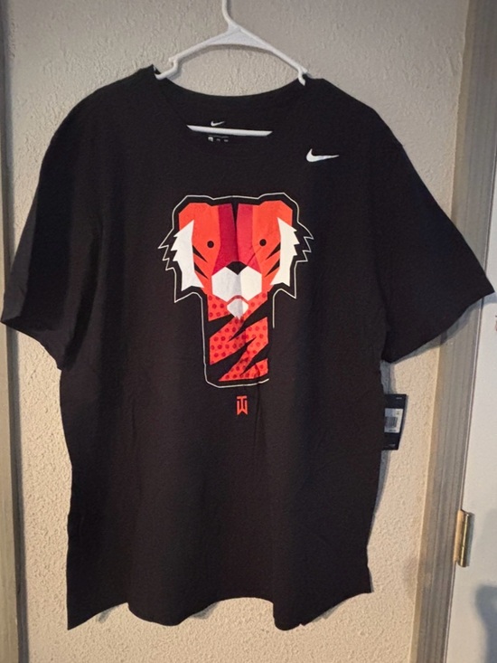 Nike Other - Nike Tiger Woods Black Tee with Orange and Red Tiger Graphic Size XXLT NWT